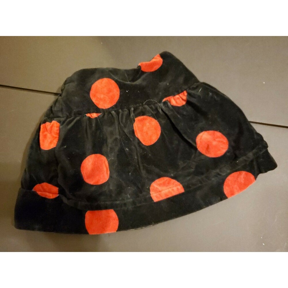 Girl's The Children's Place black red polka dot velour size 24 months skirt lini